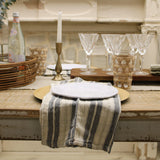 Plaid Cotton Two-Sided Double Cloth, Cream and Charcoal Napkins