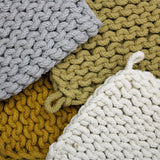 White Cotton Crocheted Potholder