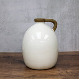 Large White Ceramic Jug w/Unglazed Handle