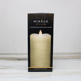 Cream Frosted Rustic LED Pillar Candle (7"Tall)