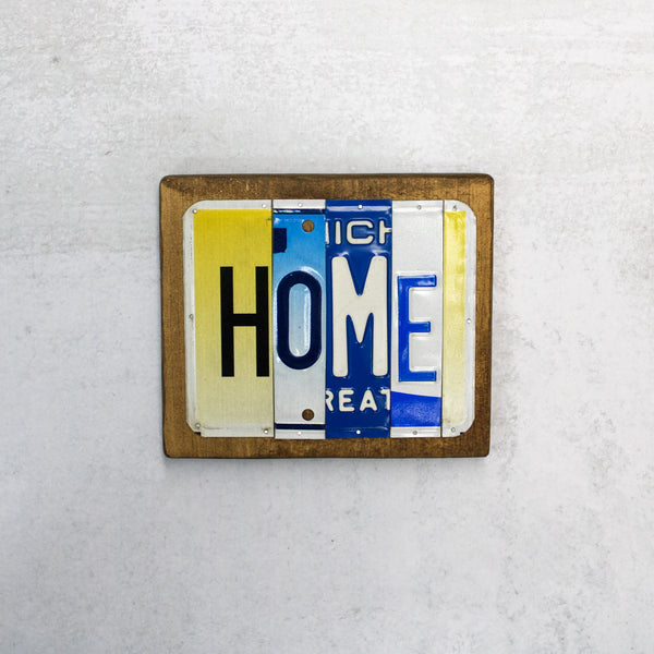 "Home" License Plate Sign