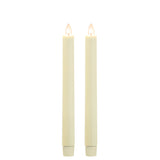 Wax Dipped Candle Tapers Set/2 9"H White